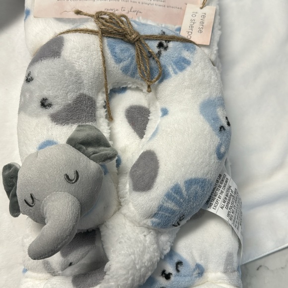 Snuggle Friend Baby Blanket & Neck Pillow Blue-White NWT - Picture 4 of 4
